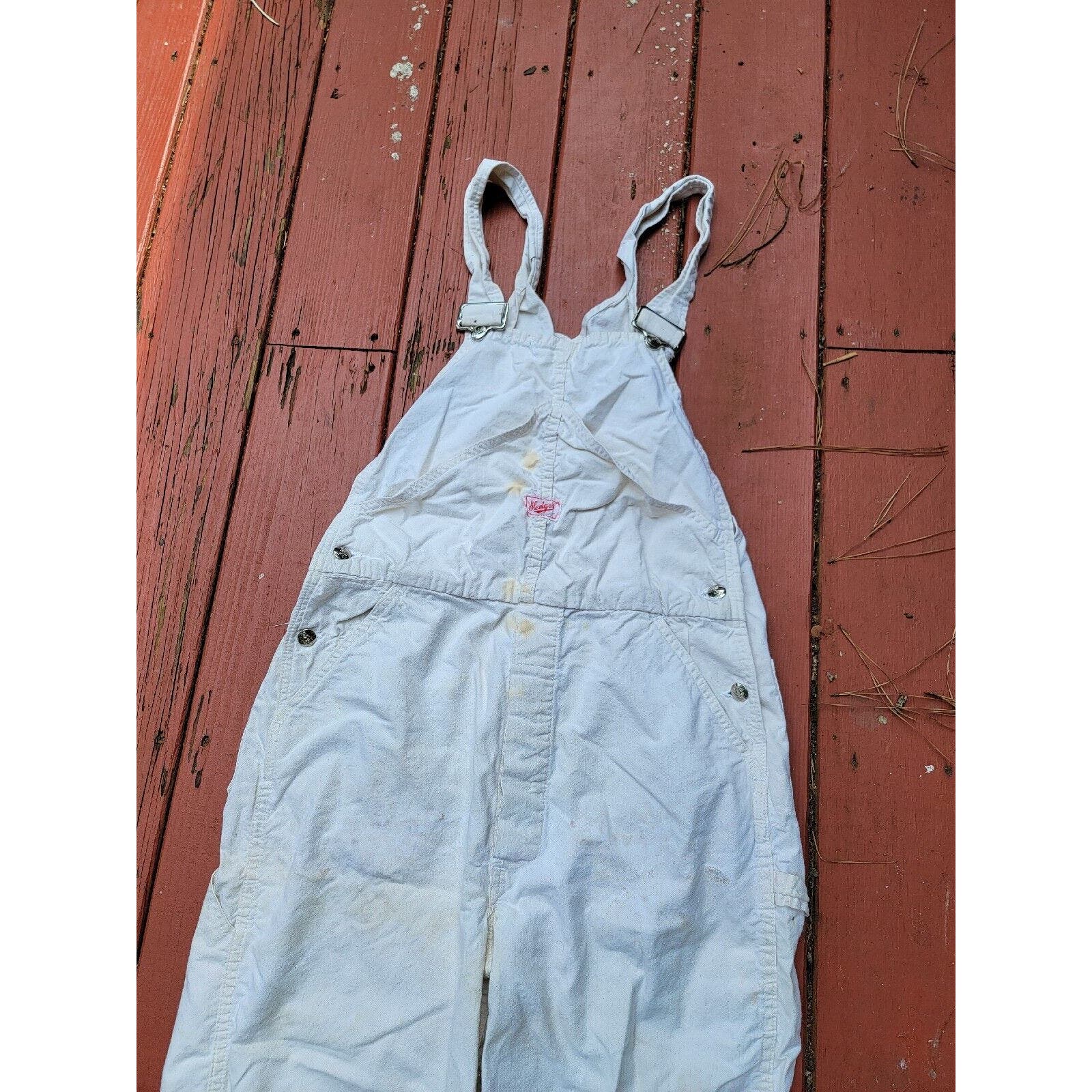 Vintage Sledge’s White Overalls Workwear 1950s Sanforized 60s Railroad